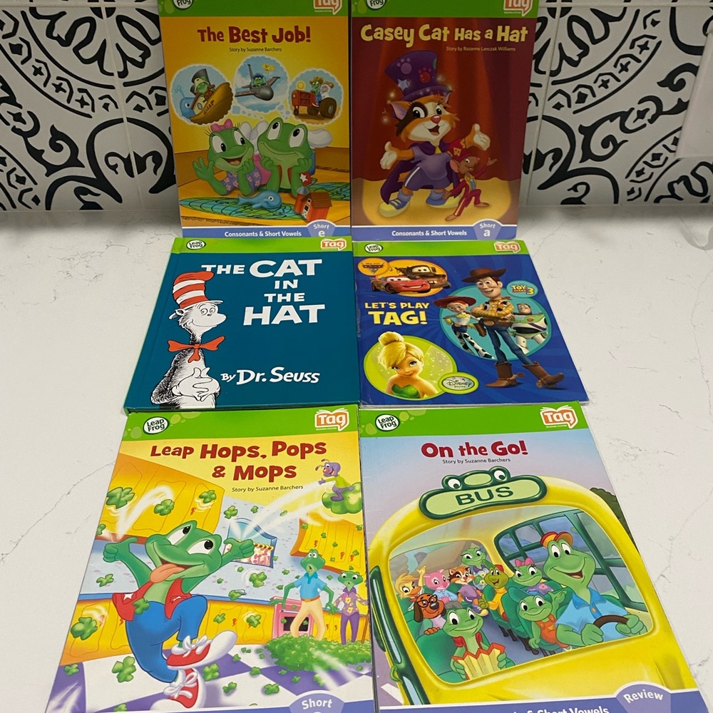 Lot Of 6 Tag Reader Leap Frog Books Leap Frog The Cat in the Hat Casey